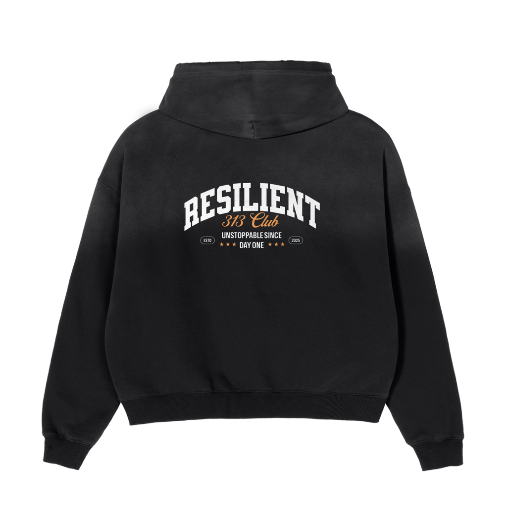 Frayed Sunfade Boxy Fleece Hoodie